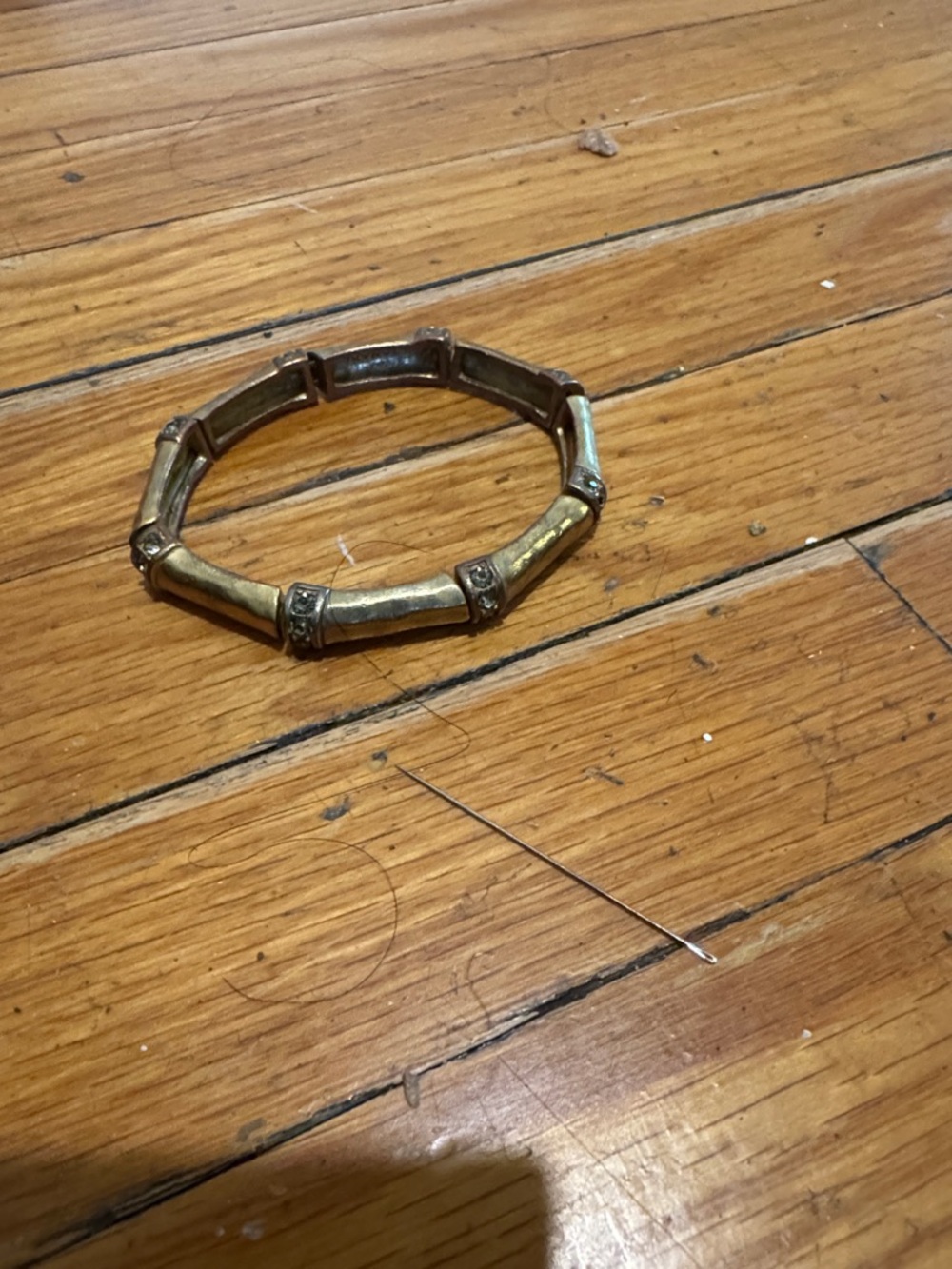 Gold-Tone Bamboo Link Stretch Bracelet